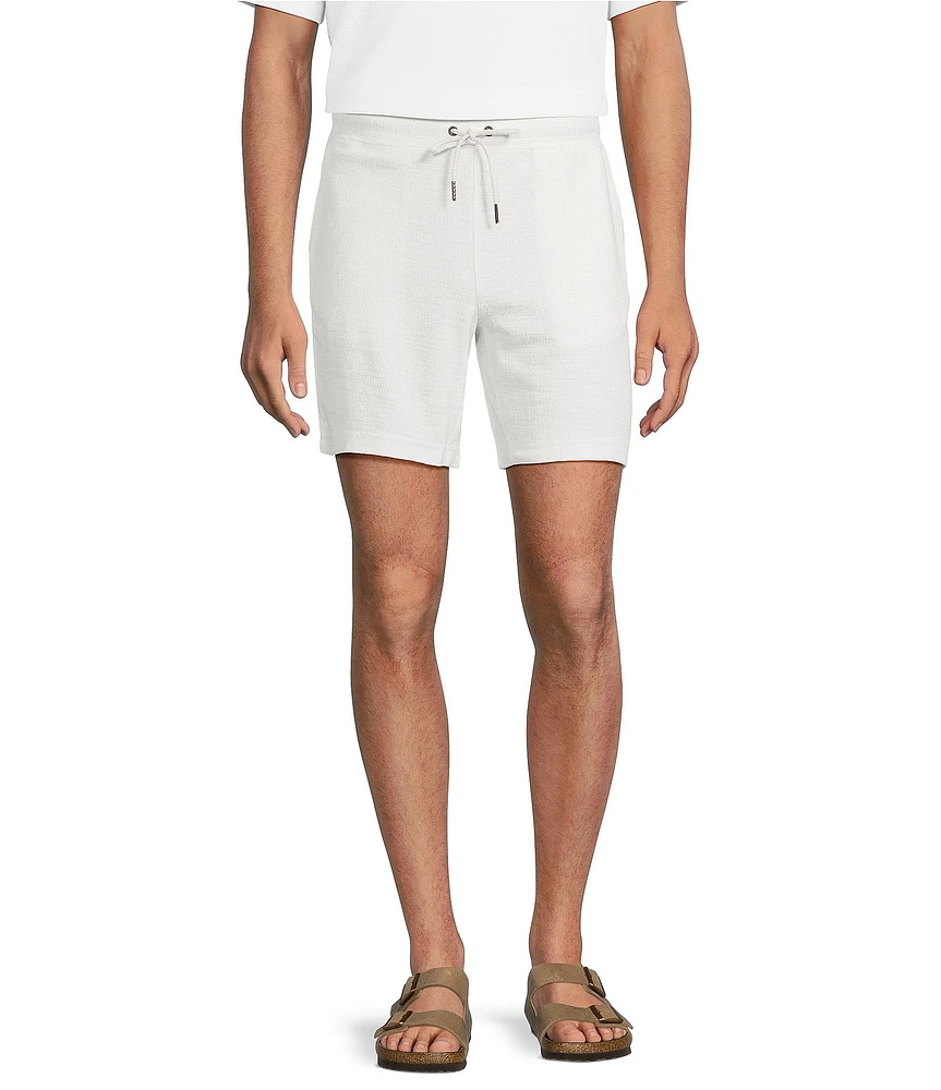 Rowm Flat Front Solid 7#double; Inseam Texture Shorts