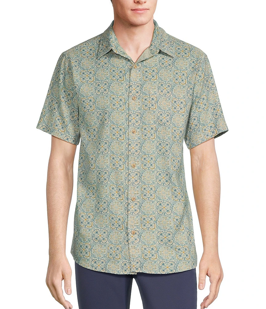 Rowm Short Sleeve Outsider Tile Print Shirt