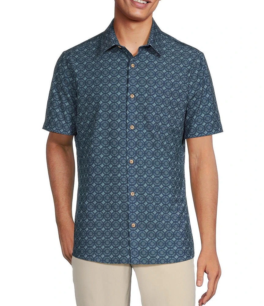 Rowm Tourister Rec & Relax Short Sleeve Medallion Print Shirt