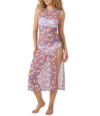 Roxy California Dreaming Mesh Crew Neck Swim Cover-Up Dress