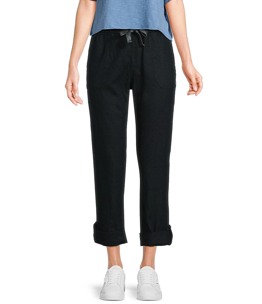 Roxy On The Seashore Mid Rise Linen/Poplin Jogger Pants