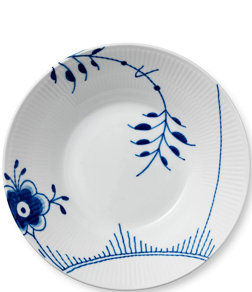 Royal Copenhagen Blue Fluted Floral Pattern Porcelain Mega Pasta Bowl
