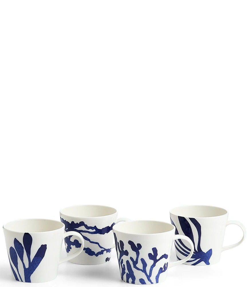 Royal Doulton 1815 Pacific Mug Mixed Patterns Blue - Set of 4