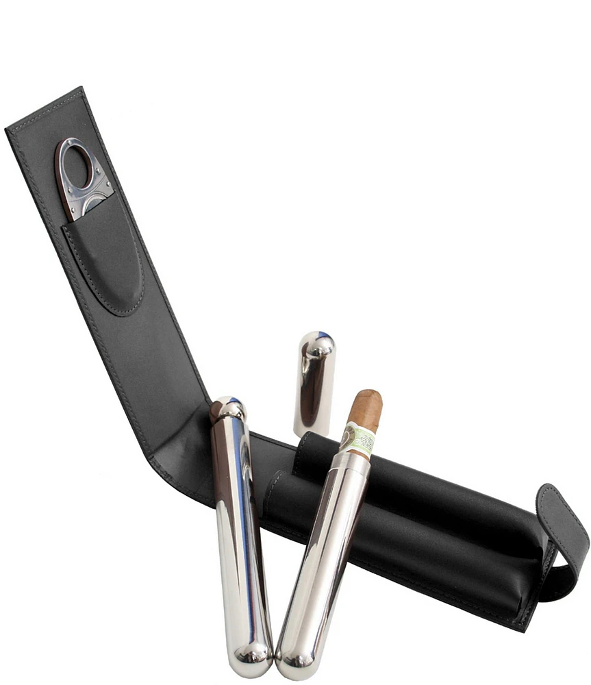 ROYCE New York Leather Cigar-Flask Set