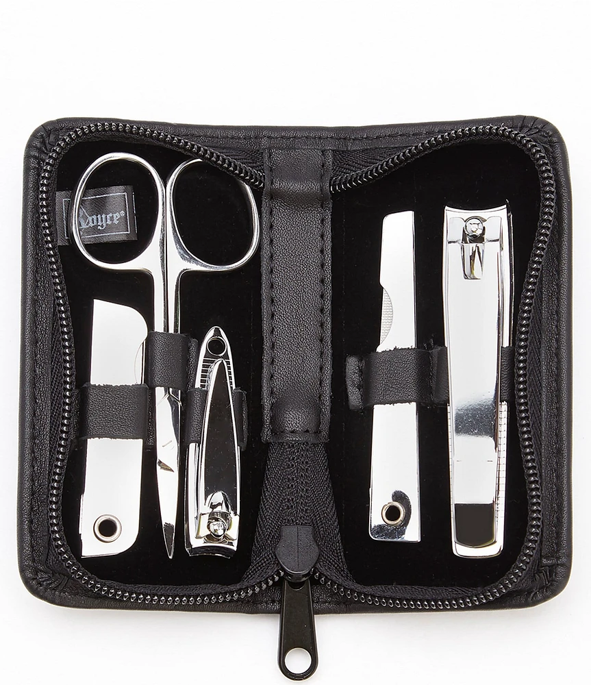 ROYCE New York Leather Deluxe Chrome Plated Mini-Manicure Kit