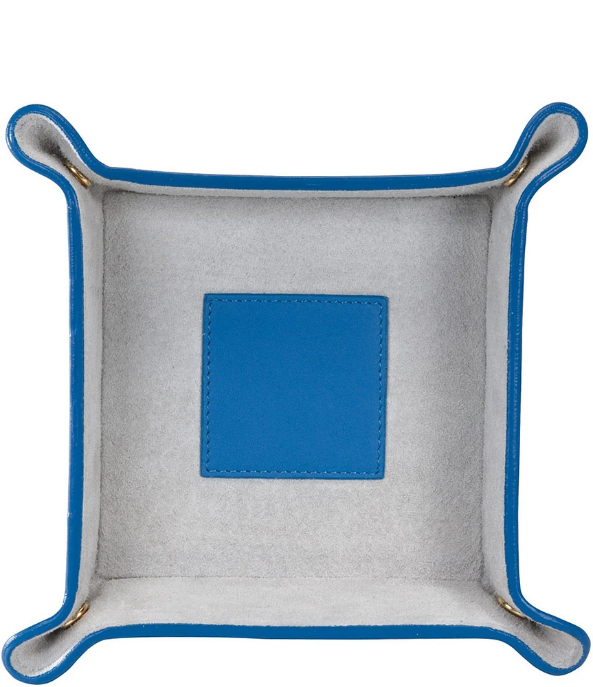 ROYCE New York Suede-Lined Catchall Leather Valet Tray