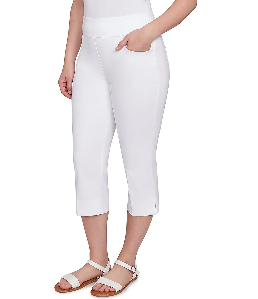 Ruby Rd. Petite Size Stretch Straight Leg Pull-On Capri Pants