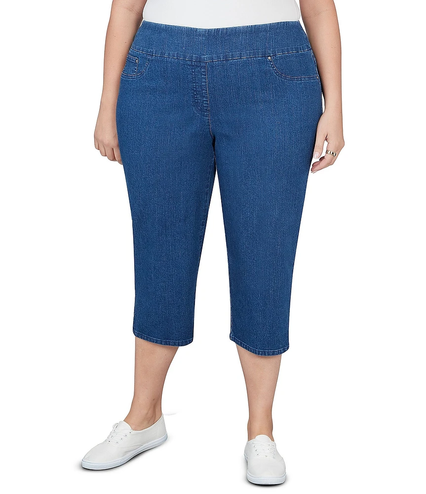 Ruby Rd. Plus Size Stretch Pull-On Capri Denim Pants