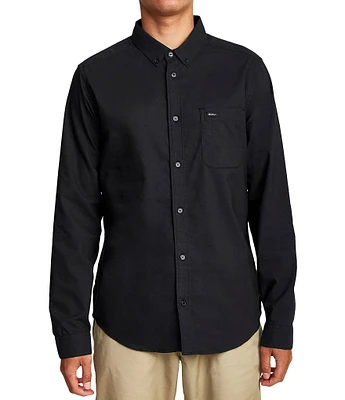 RVCA Long Sleeve That'll Do Stretch Solid Oxford Shirt
