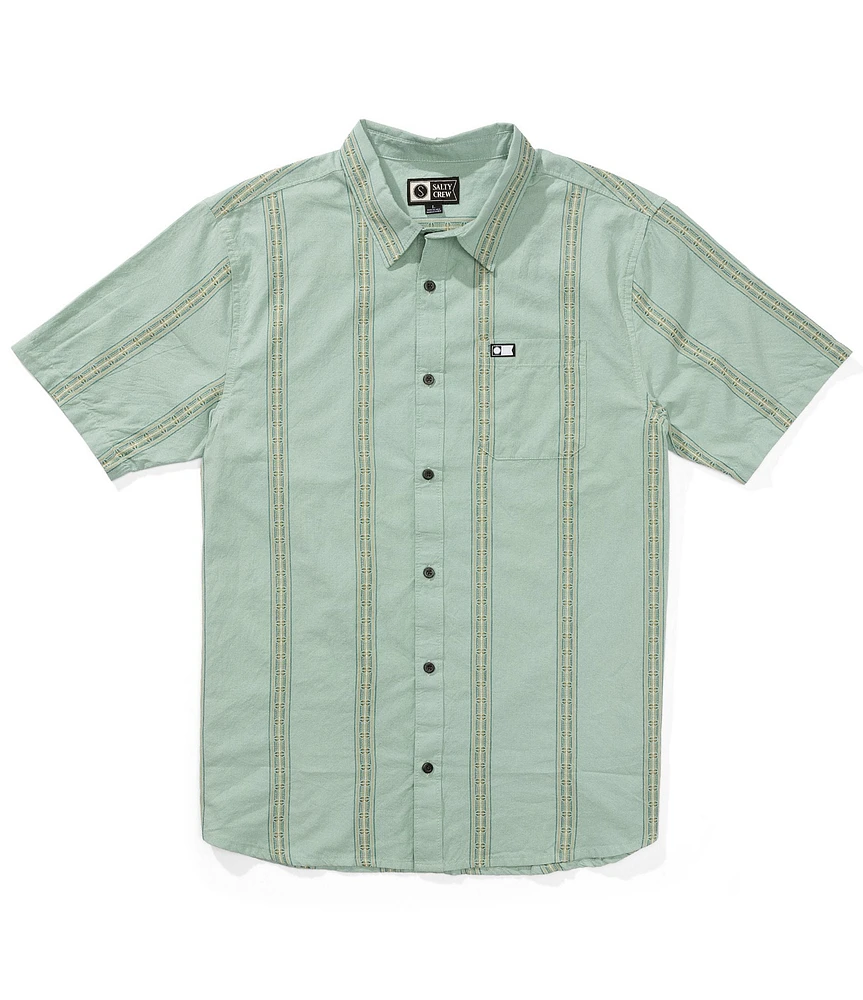 Salty Crew Striped Short Sleeve Woven Shirt