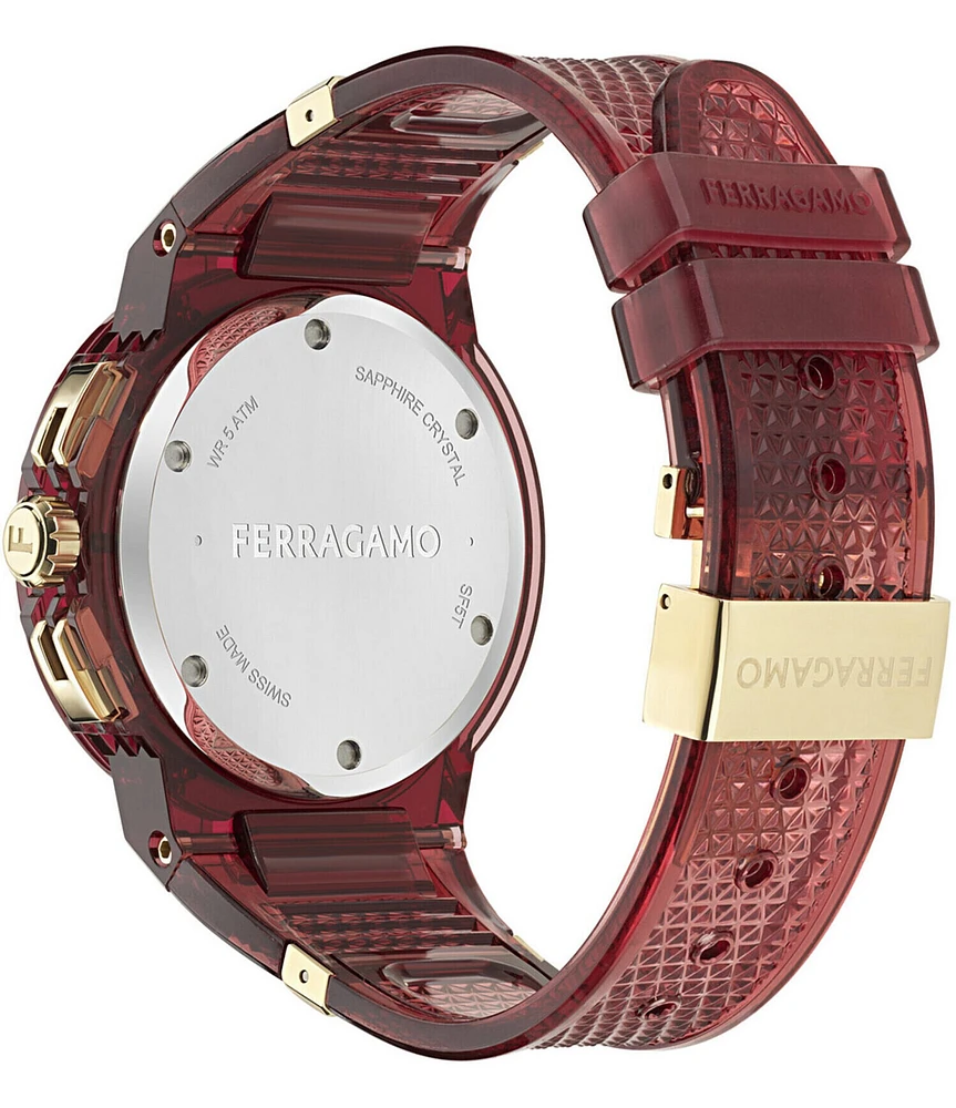 Salvatore Ferragamo Men's F-80 Translucent Chronograph Strap Watch