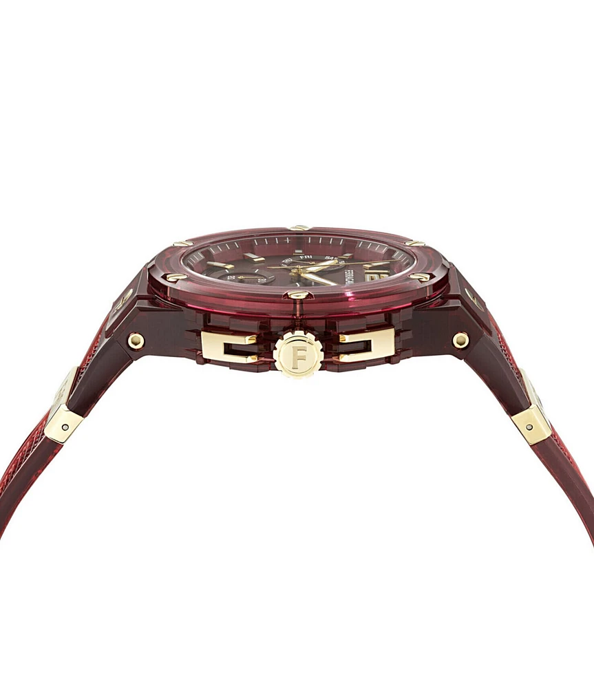 Salvatore Ferragamo Men's F-80 Translucent Chronograph Strap Watch