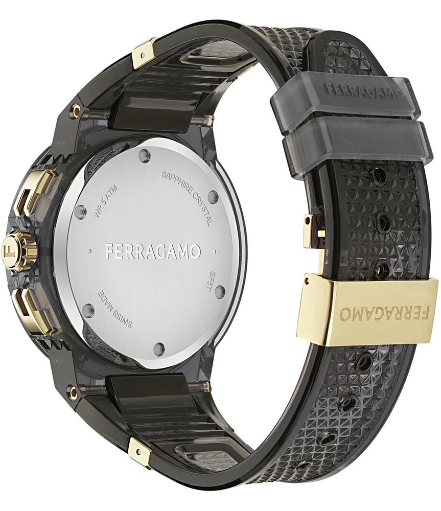 Salvatore Ferragamo Men's F-80 Translucent Chronograph Strap Watch