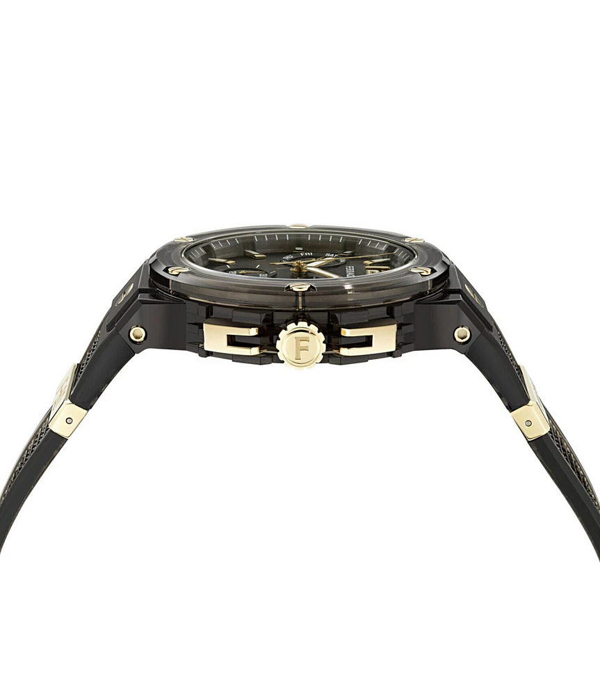 Salvatore Ferragamo Men's F-80 Translucent Chronograph Strap Watch