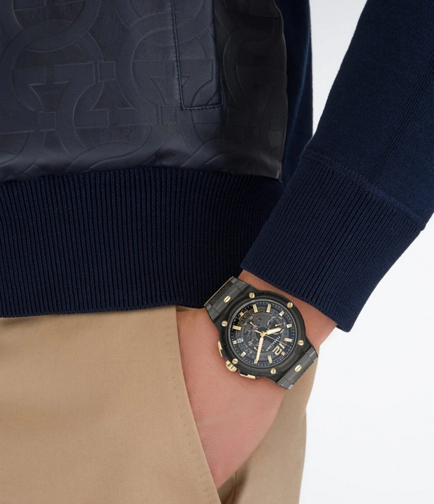 Salvatore Ferragamo Men's F-80 Translucent Chronograph Strap Watch