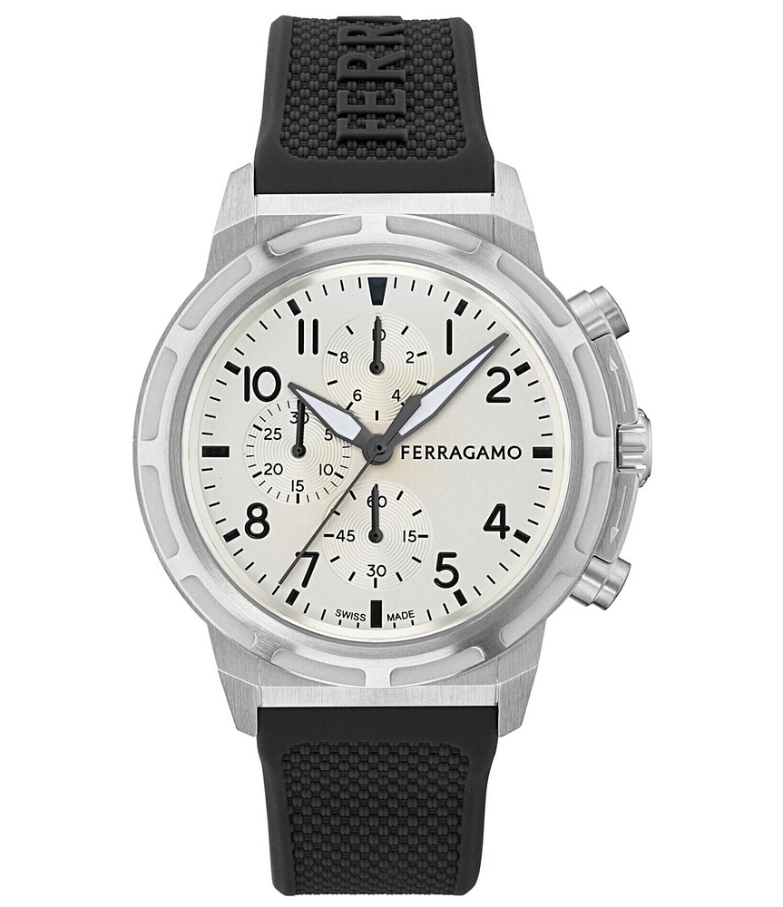 Salvatore Ferragamo Men's Ferragamo Sport Chronograph Silicone Strap Watch