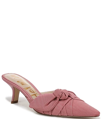 Sam Edelman Bex Silk Bow Detail Pointed Toe Dress Mules