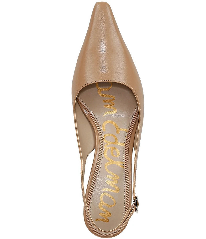Sam Edelman Bianka Leather Pointed Toe Slingback Pumps