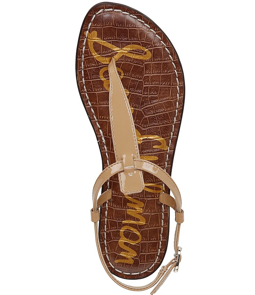 Sam Edelman Gigi Patent Leather T-Strap Flat Sandals