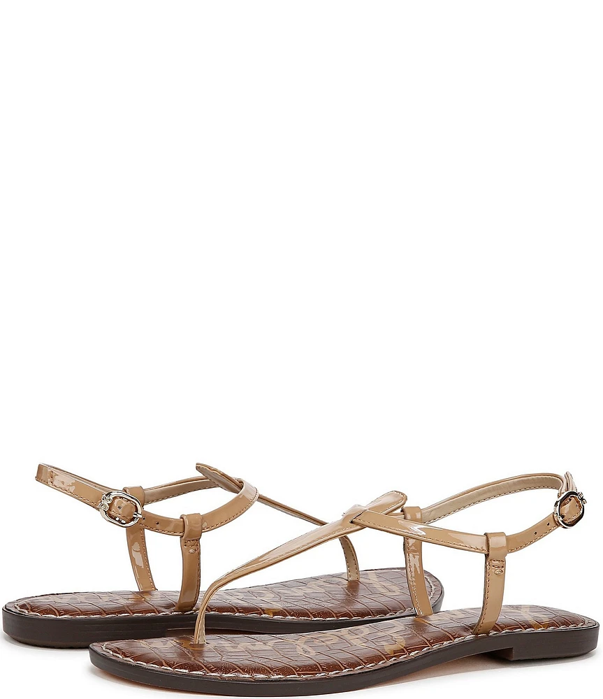 Sam Edelman Gigi Patent Leather T-Strap Flat Sandals