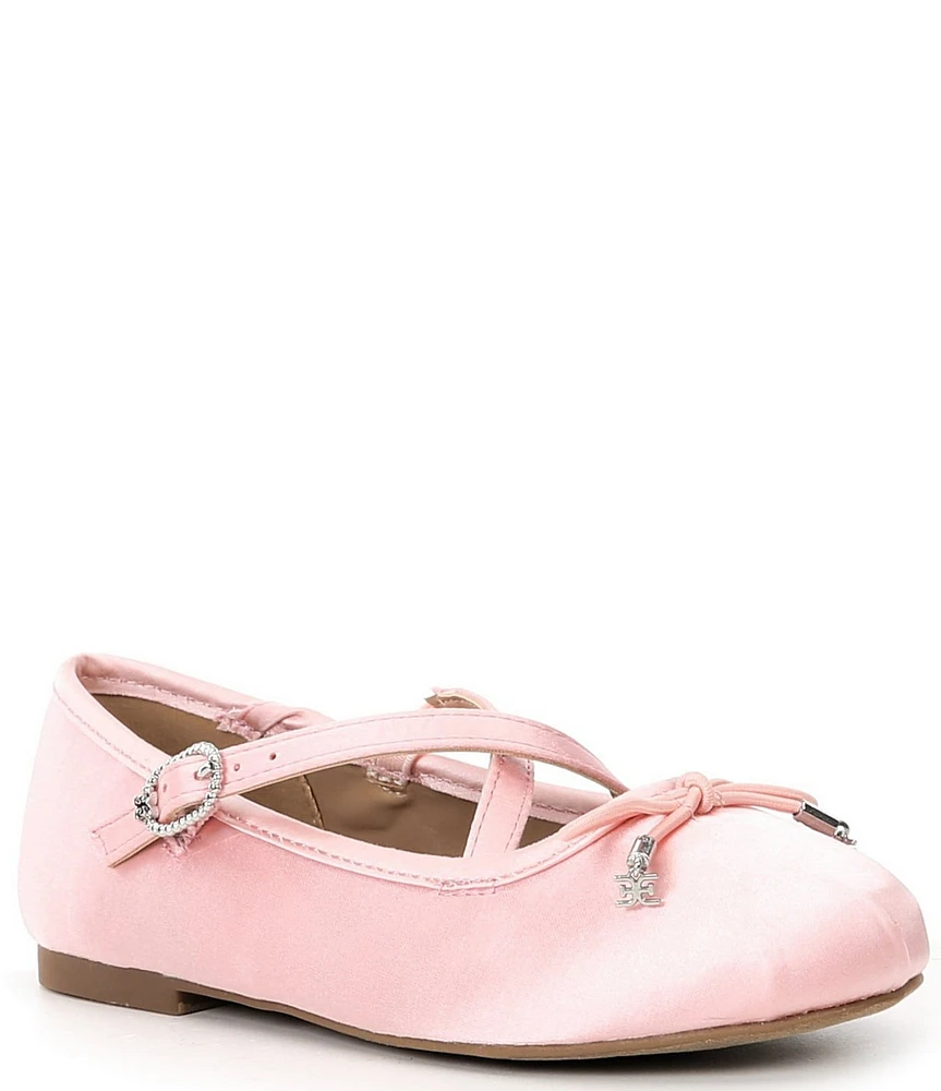 Sam Edelman Girls' Felicia Mary Jane Cross Strap Bow Ballerina Flats (Youth)