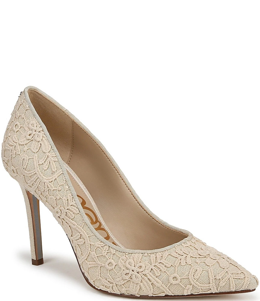 Sam Edelman Hazel Orchid Lace Pointed Toe Pumps