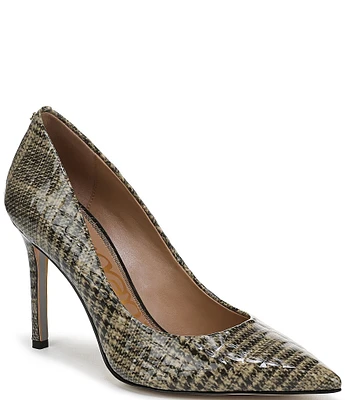 Sam Edelman Hazel Plaid Patent Leather Pointed Toe Pumps