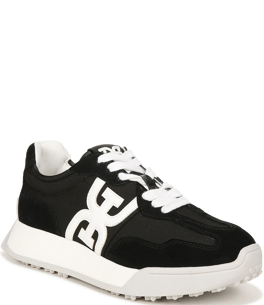 Sam Edelman Langley Suede Nylon Logo Detail Platform Retro Sneakers