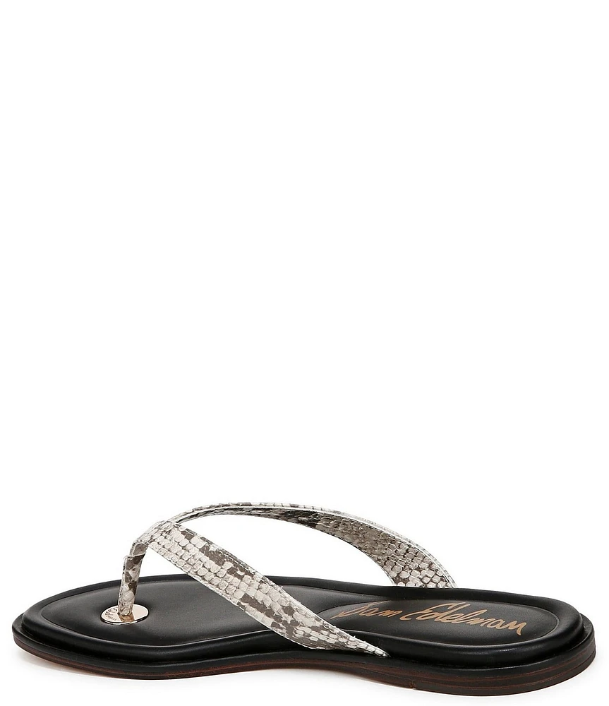 Sam Edelman Remi Snake Print Thong Sandals