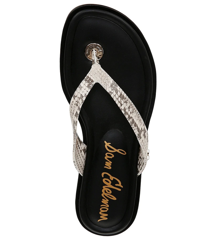 Sam Edelman Remi Snake Print Thong Sandals