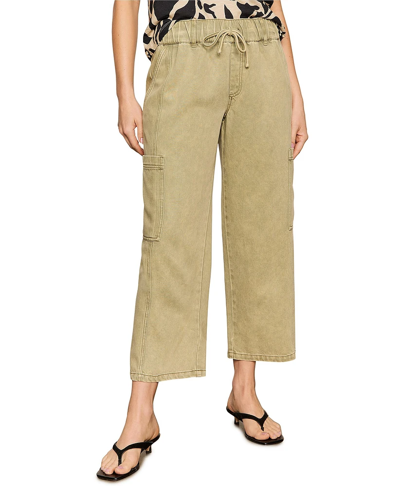 Sanctuary Area Tencel Twill Wide Leg Cropped Cargo Pants