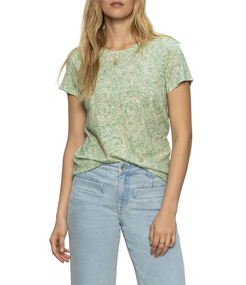 Sanctuary The Perfect Tee Mosaic Print Crew Neck Short Sleeve Top