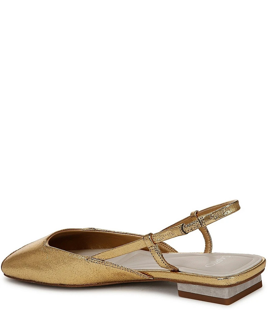 Sarto by Franco Sarto Telica Metallic Leather Slingback Flats