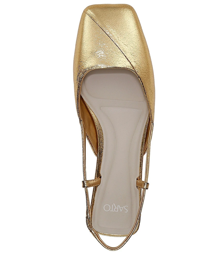 Sarto by Franco Sarto Telica Metallic Leather Slingback Flats