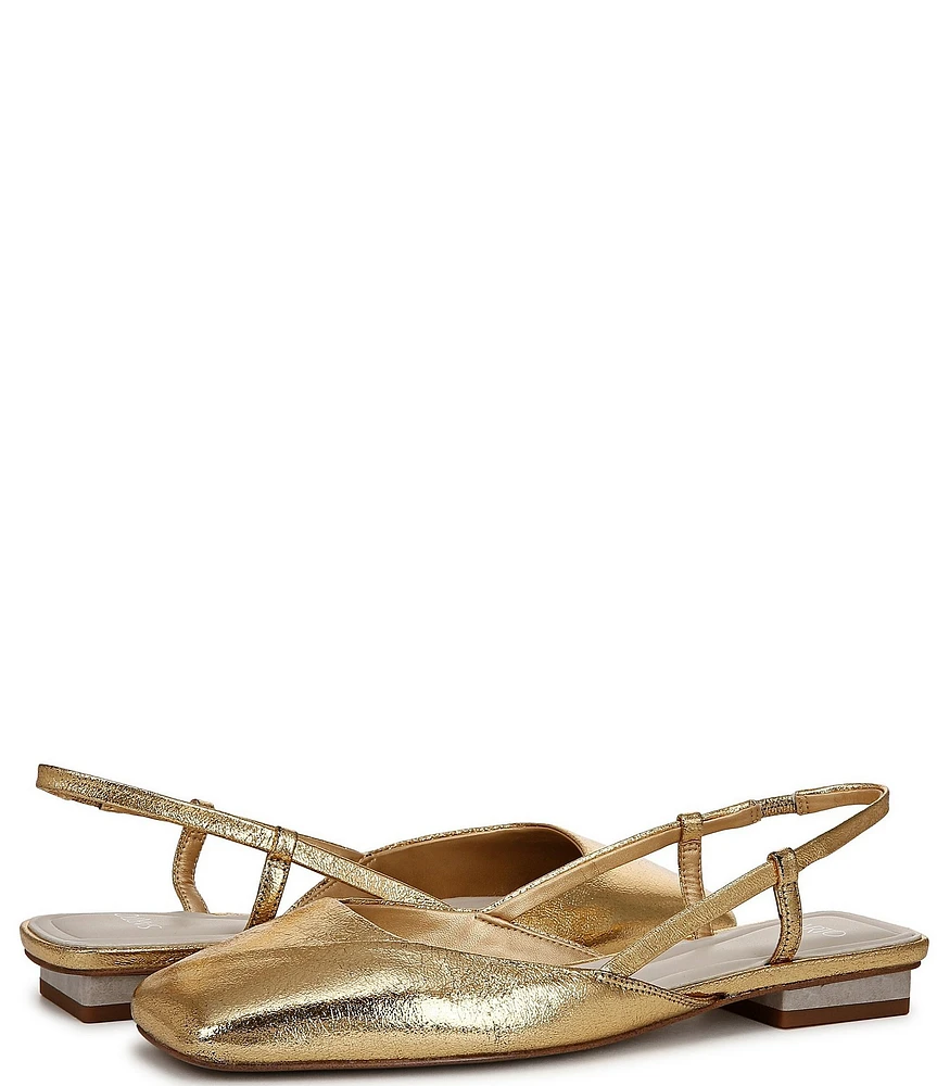 Sarto by Franco Sarto Telica Metallic Leather Slingback Flats