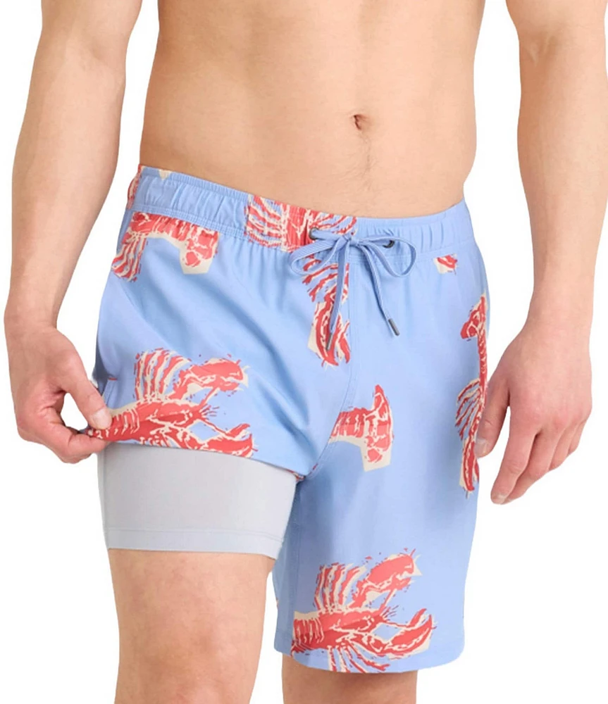 SAXX Lobster Boil Oh Buoy 2N1 7#double; Inseam Swim Shorts