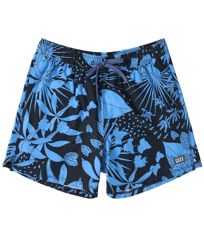 SAXX Oh Bou 2N1 5#double; Jungle Noir Volley Swim Shorts