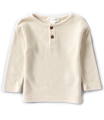 Scene&Heard Baby Boys Long Sleeve Waffle Knit Henley T-Shirt