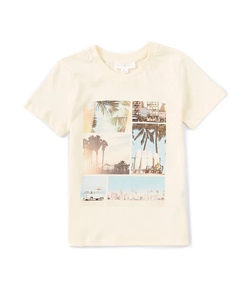 Scene&Heard Little Boys Short Sleeve Beach Scene Graphic T-Shirt