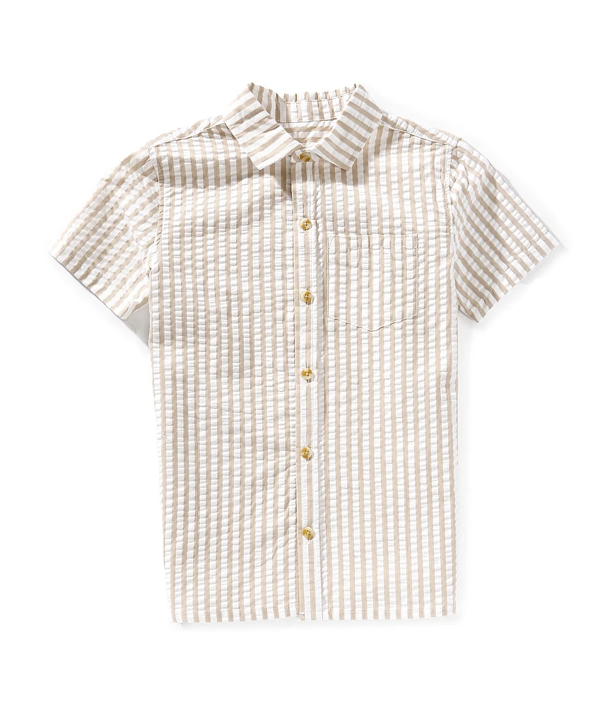 Scene&Heard Little Boys Stripe Seersucker Point Collar Button Front Shirt