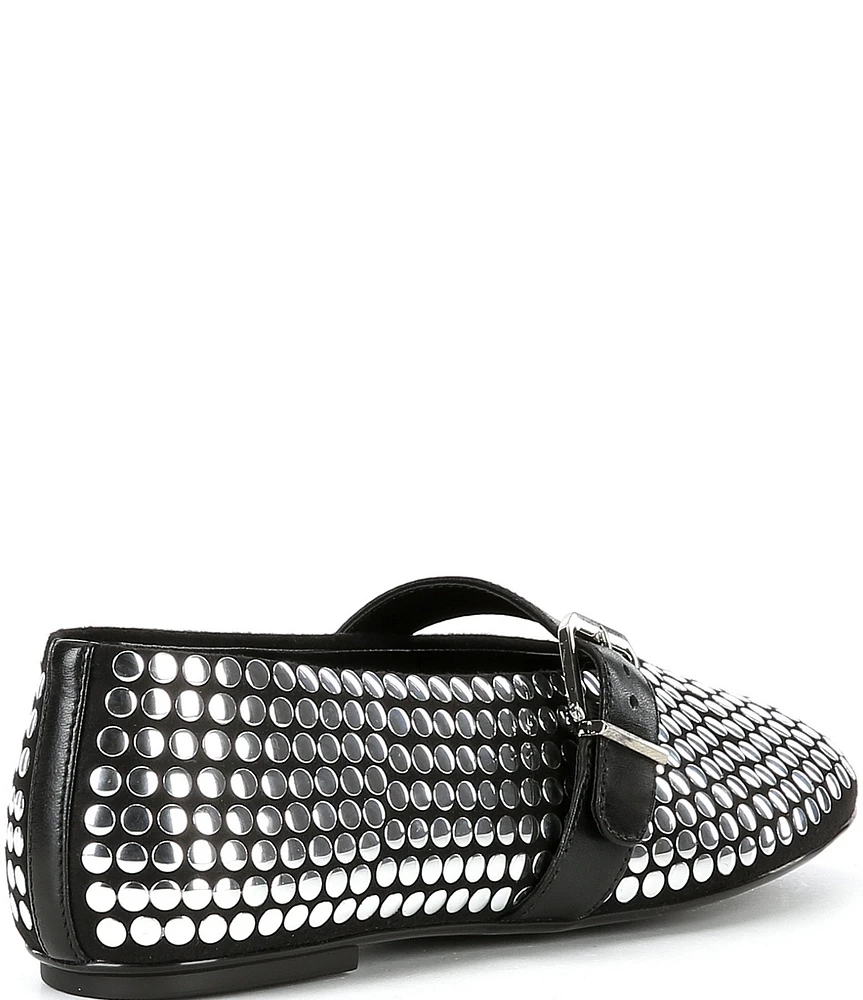 Schutz Eiza Studded Suede Mary Jane Ballet Flats