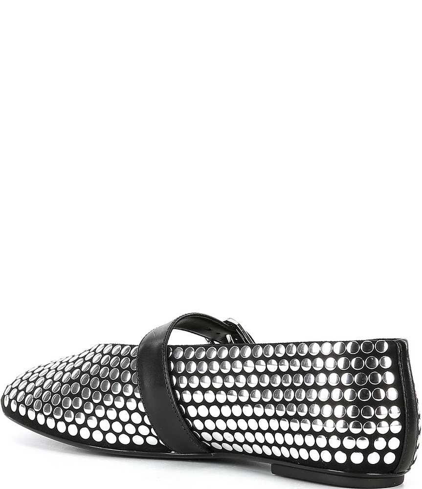 Schutz Eiza Studded Suede Mary Jane Ballet Flats