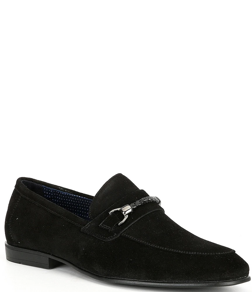 Section X Men's Saint Braid Bit Buckle Venetian Suede Dress Shoes
