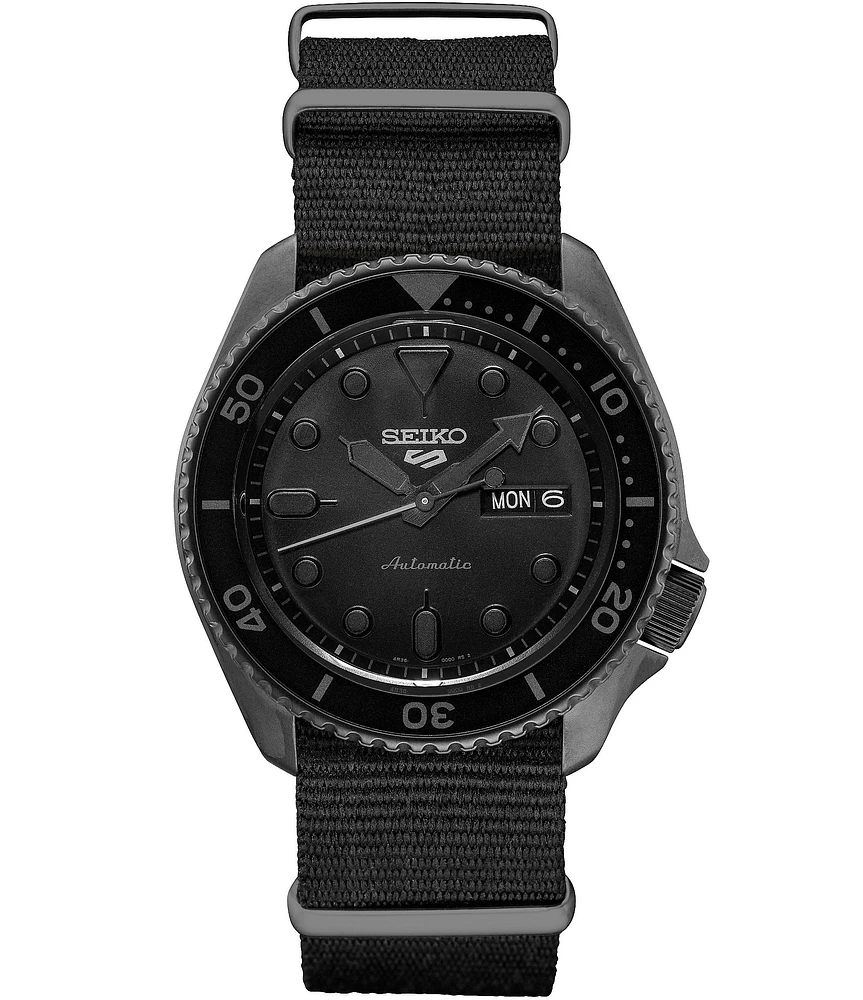 Seiko Men's Seiko 5 Sports Automatic Black Nylon Strap Watch