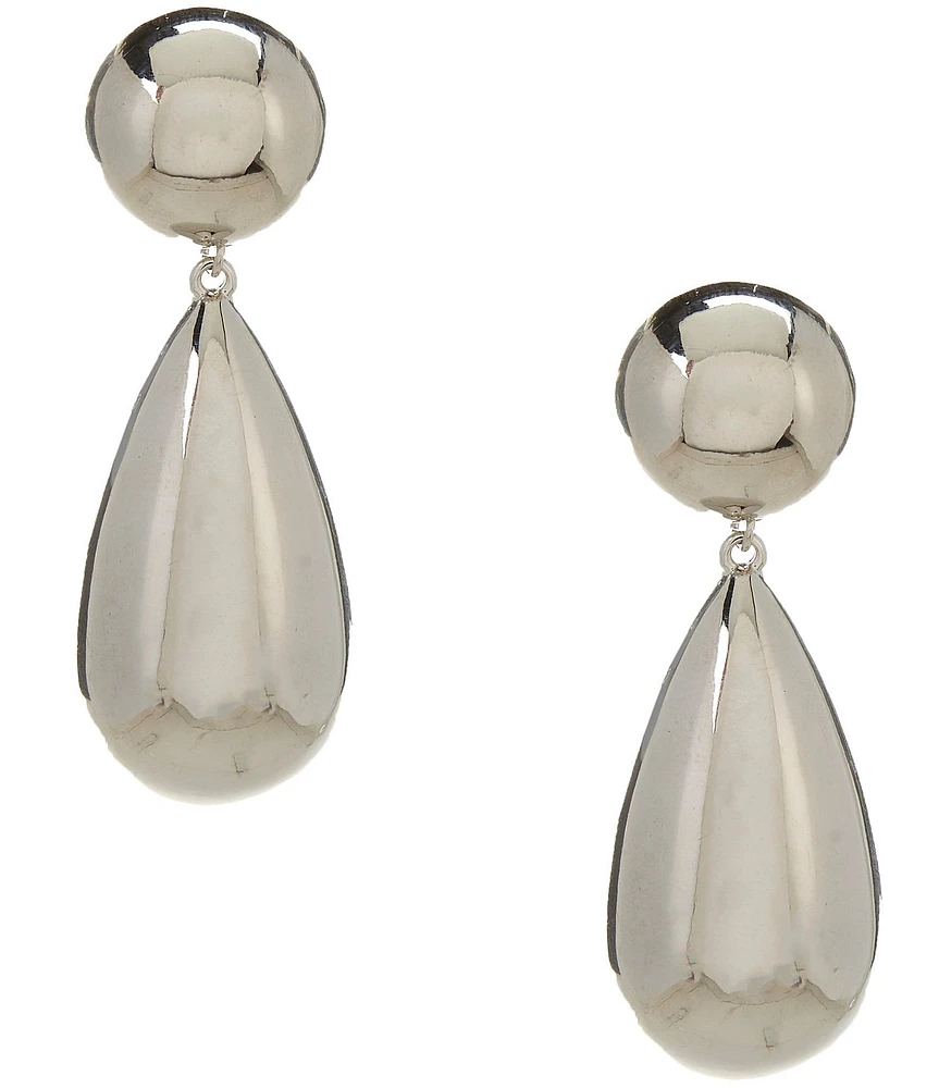 SHASHI Wayne Two Tone Puffy Double Drop Earrings