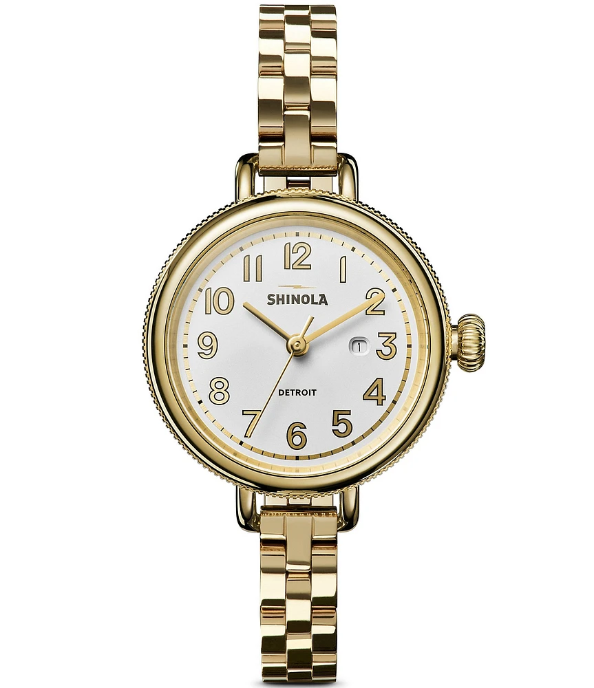 SHINOLA Women's Birdy Quartz Analog Gold Tone Stainless Steel Bracelet Watch