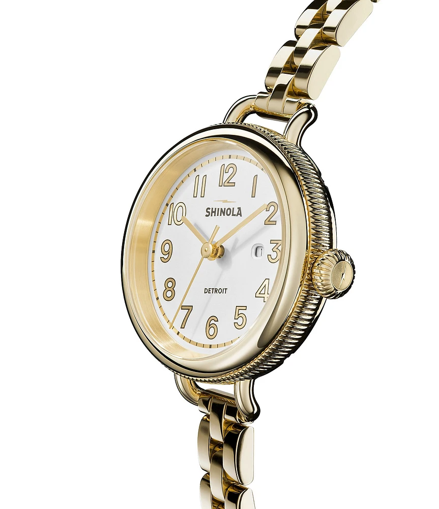 SHINOLA Women's Birdy Quartz Analog Gold Tone Stainless Steel Bracelet Watch