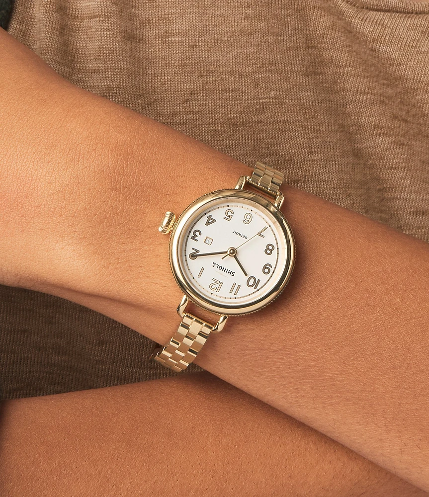 SHINOLA Women's Birdy Quartz Analog Gold Tone Stainless Steel Bracelet Watch