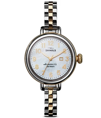 SHINOLA Women's Birdy Quartz Analog Two Tone Stainless Steel Bracelet Watch