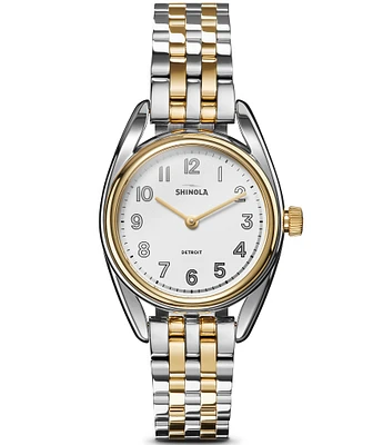 SHINOLA Women's Derby Quartz Light Analog Two Tone Stainless Steel Bracelet Watch